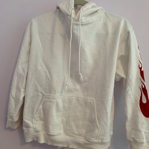 John Galt/Brandy Melville White Hoodie with Flame